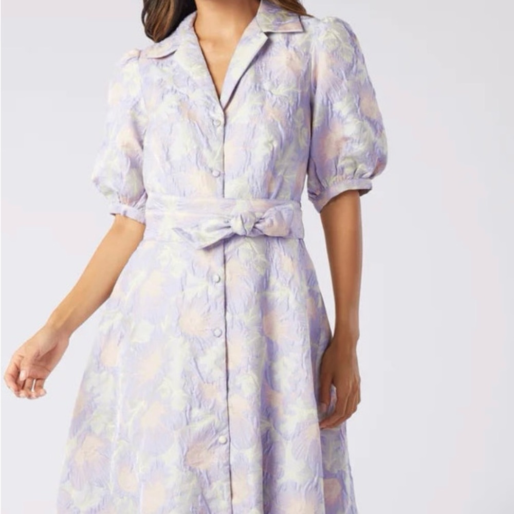NWT ABBEY GLASS Charlotte dress, Lilac Floral